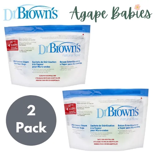 [2-Pack] Dr. Brown's Microwave Steam Sterilizer Bags (5 Bags x 2 = 10 Bags)