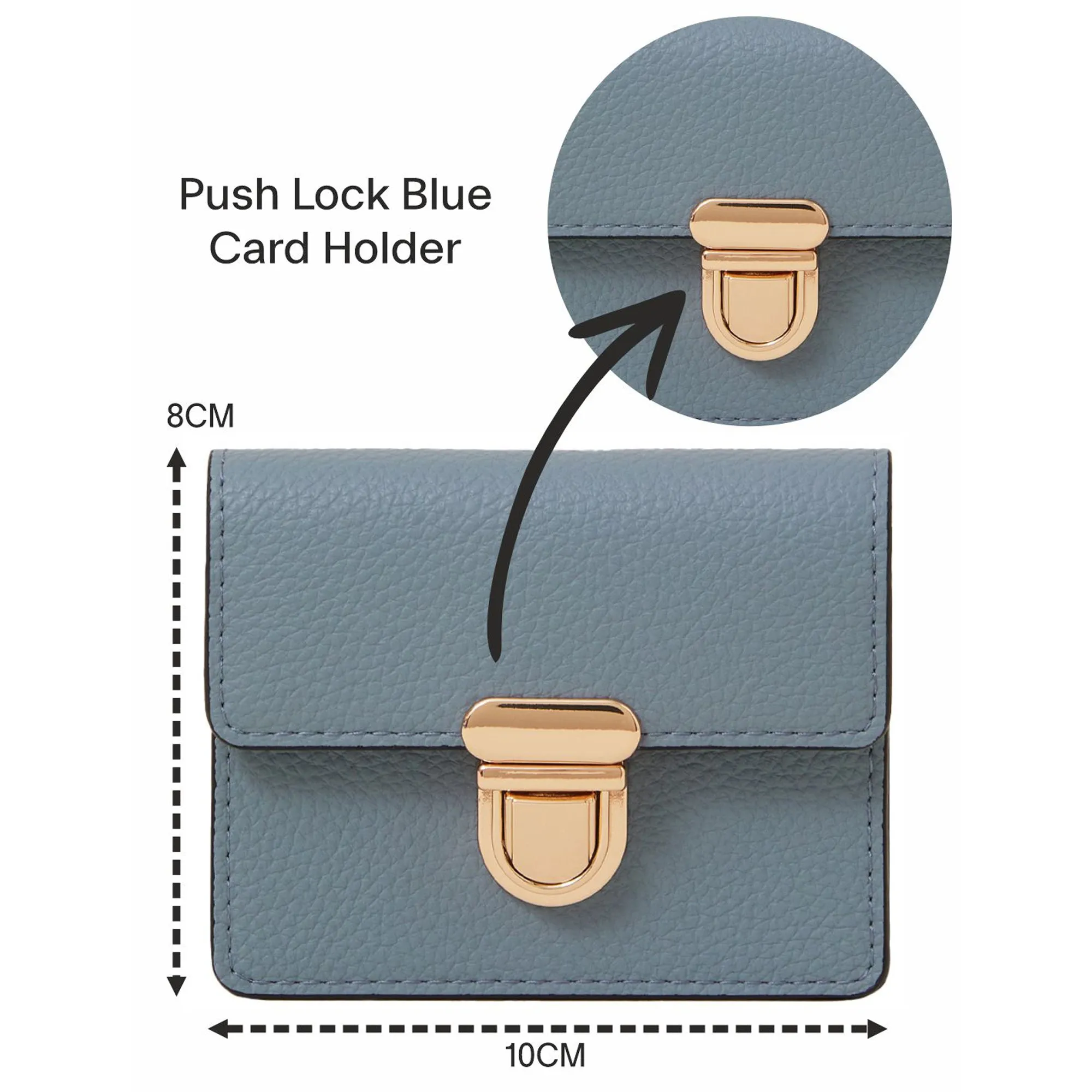 Accessorize London Women's Blue Push Lock Card Holder