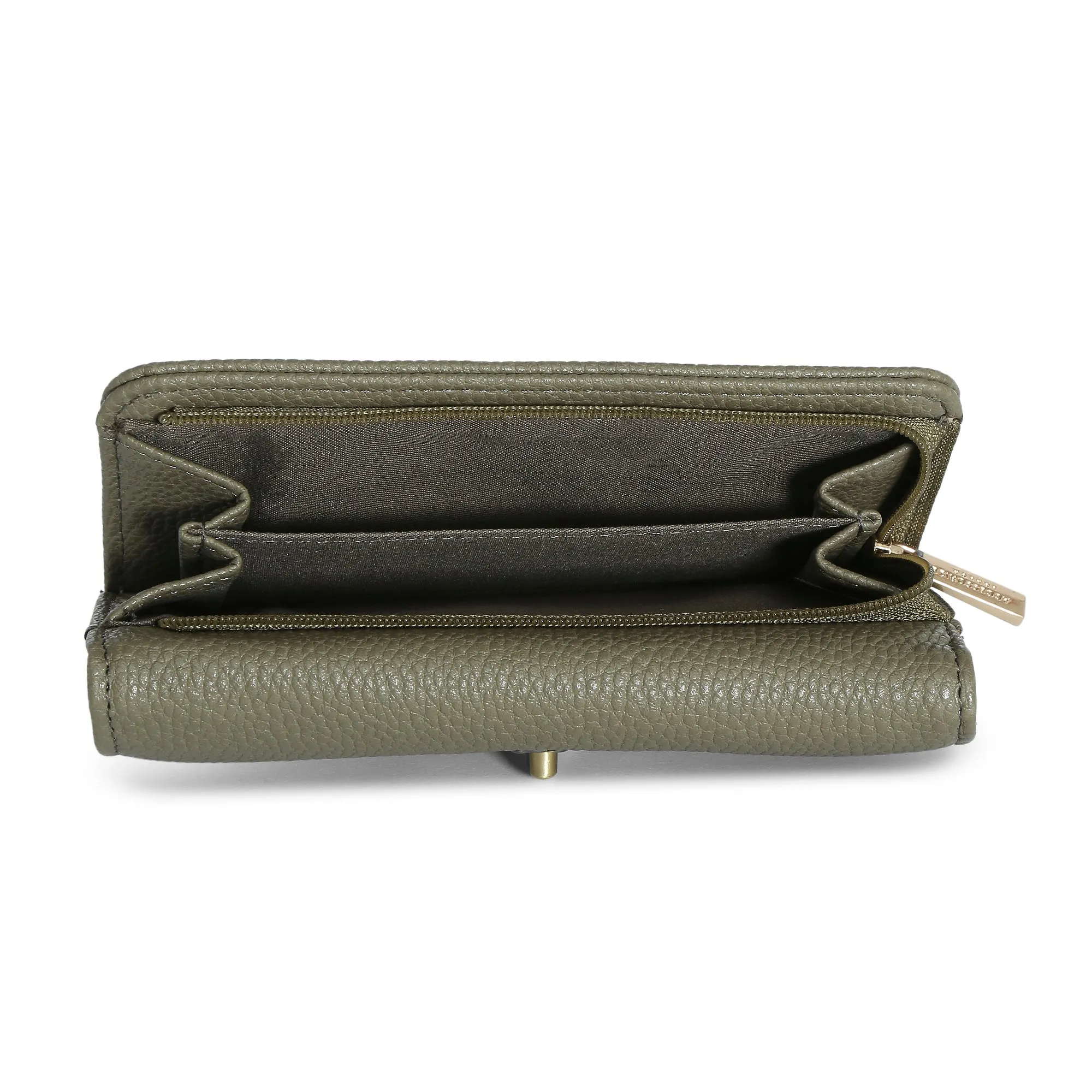 Accessorize London Women's Faux Leather Britney Bee Wallet - Olive