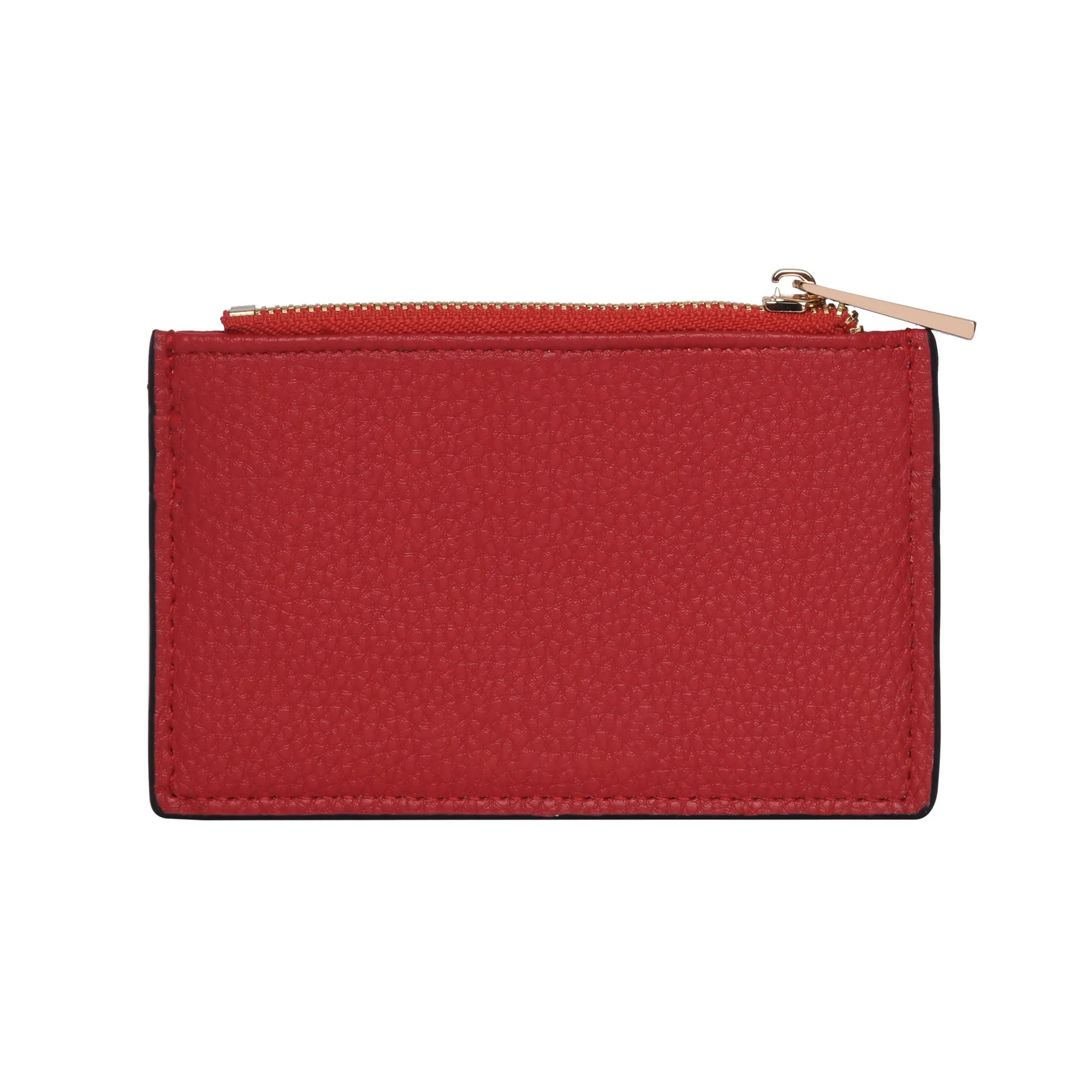 Accessorize London Women's Faux Leather Red 3 Compartment Card Holder