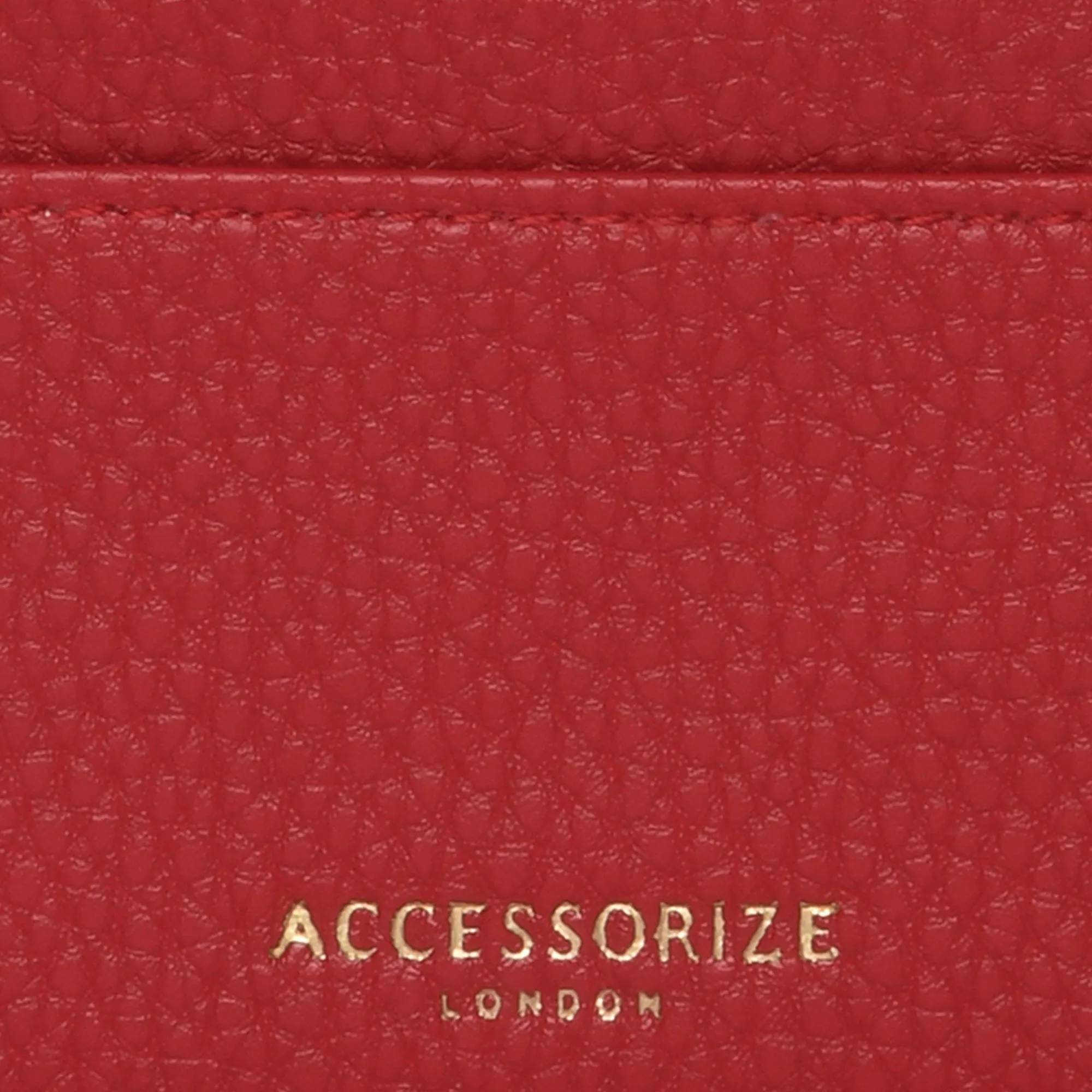 Accessorize London Women's Faux Leather Red 3 Compartment Card Holder