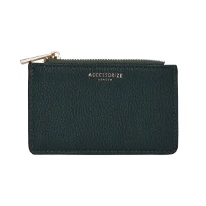 Accessorize London Women's Faux Leather Teal Plain Card Holder