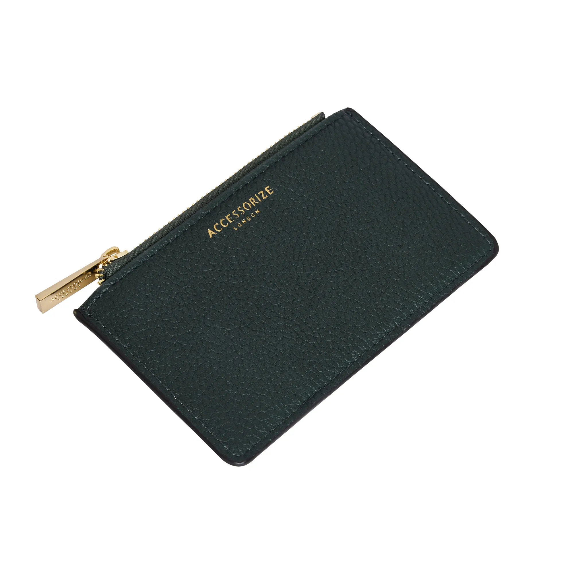 Accessorize London Women's Faux Leather Teal Plain Card Holder