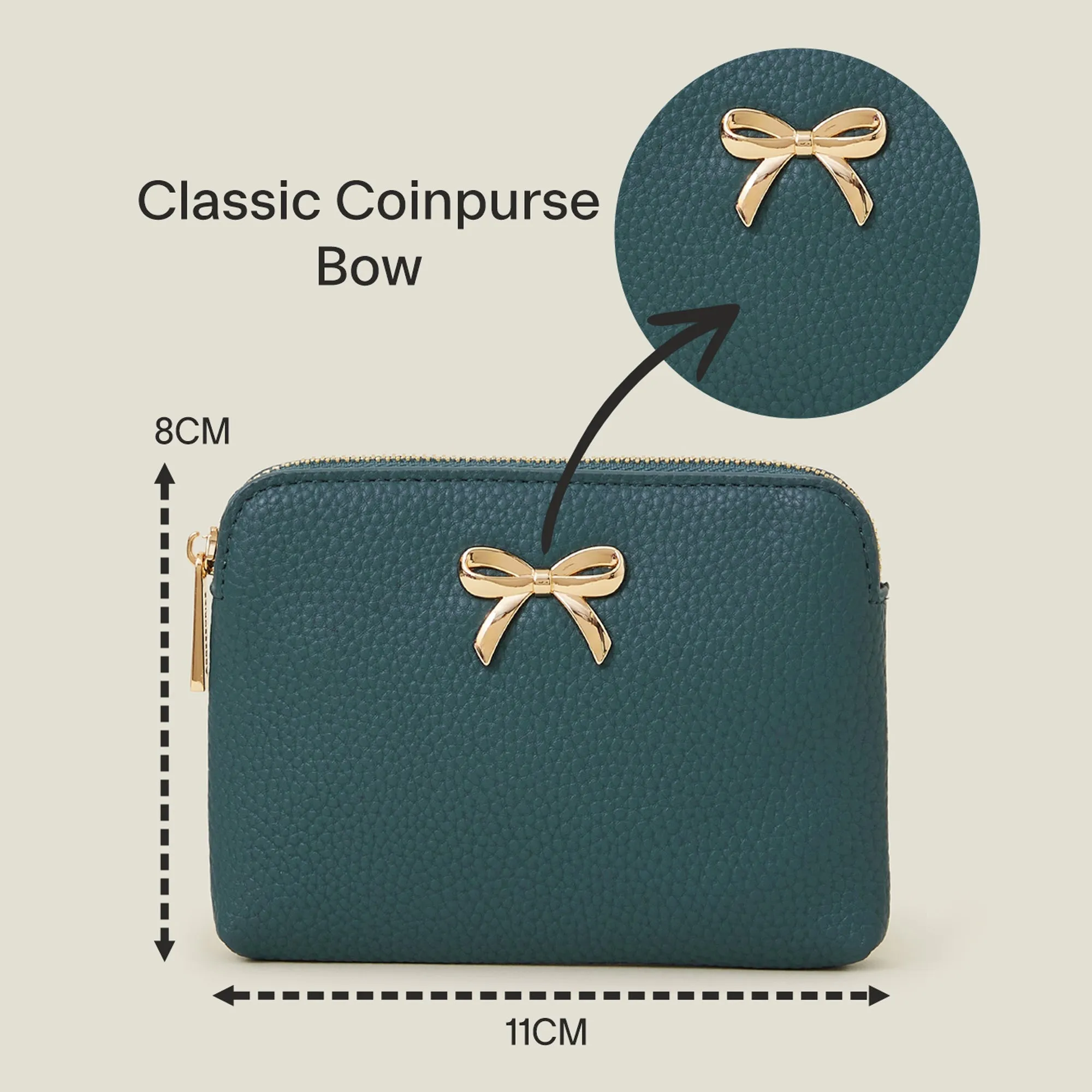 Accessorize London Women's Green Classic Coinpurse Bow