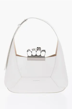 Alexander McQueen Saffiano Leather Hobo Bag with Jewellery Closure