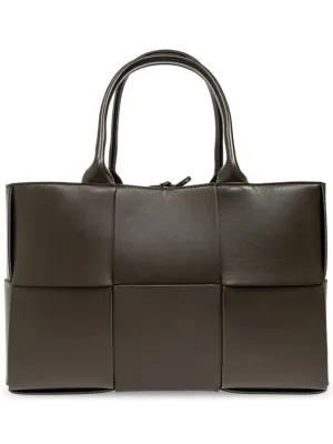 Arco Intrecciato Small Tote Bag Brown