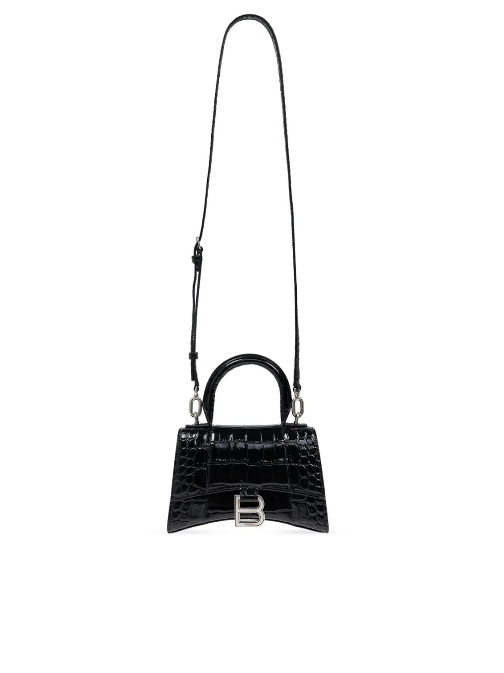 Balenciaga Hourglass XS Handbag in Croc Embossed