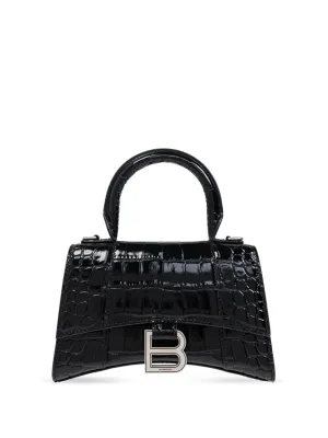 Balenciaga Hourglass XS Handbag in Croc Embossed