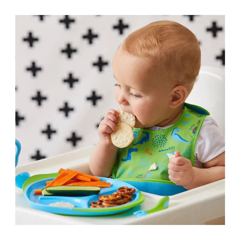 B.box Travel Bib   Silicone Spoon (Dino Time)