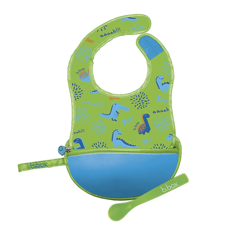 B.box Travel Bib   Silicone Spoon (Dino Time)