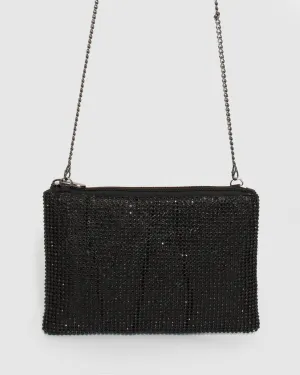 Black Chainmail Peta Crossbody Bag