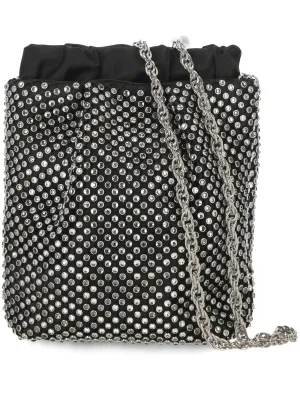 Black Satin Crystal Embellished Bag