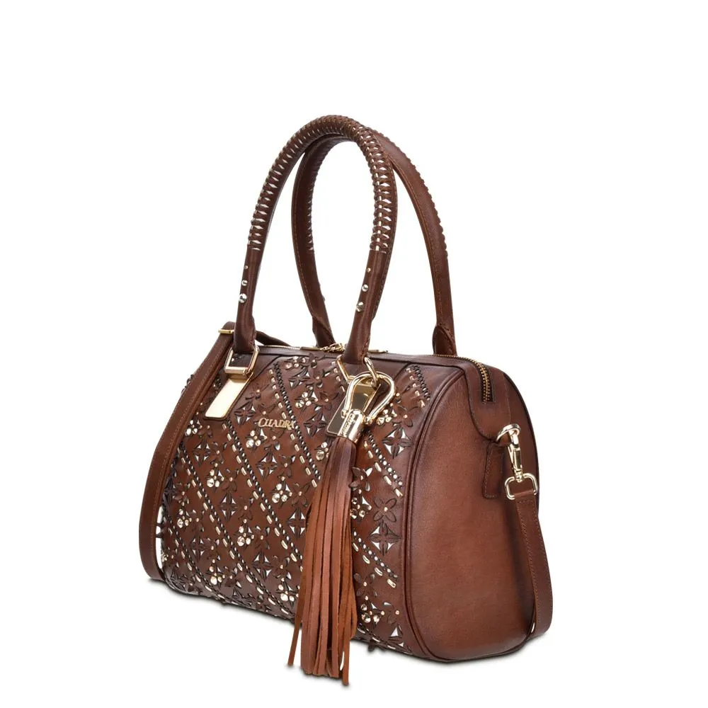 BO439RS WISKEY. CUADRA TRENDY LEATHER LADIES PURSE HANDBAG FOR WOMEN.