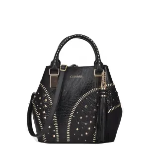 BOD10PI - Cuadra black casual fashion python crossbody bag for women