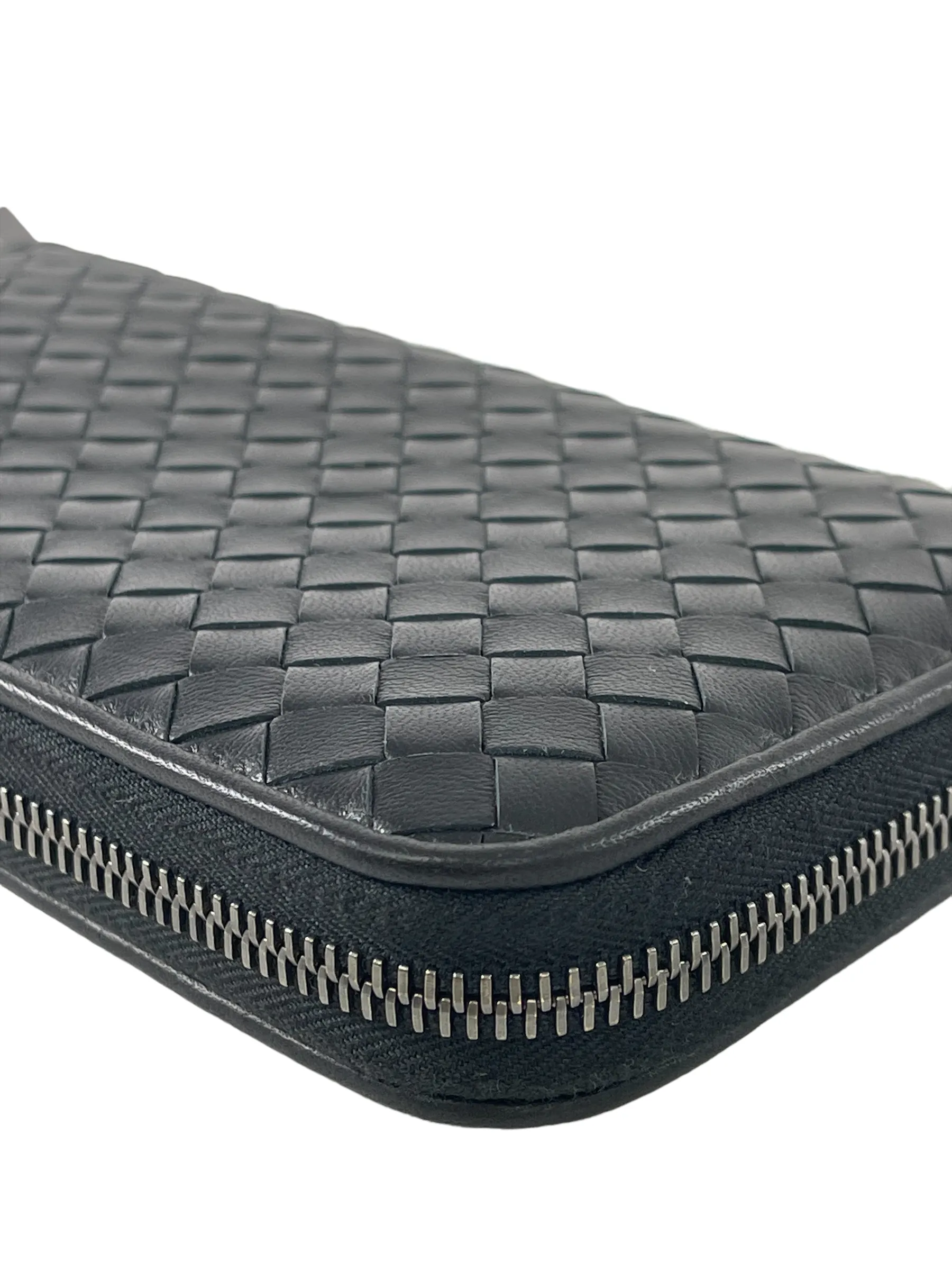 Bottega Veneta Black Woven Leather Wallet