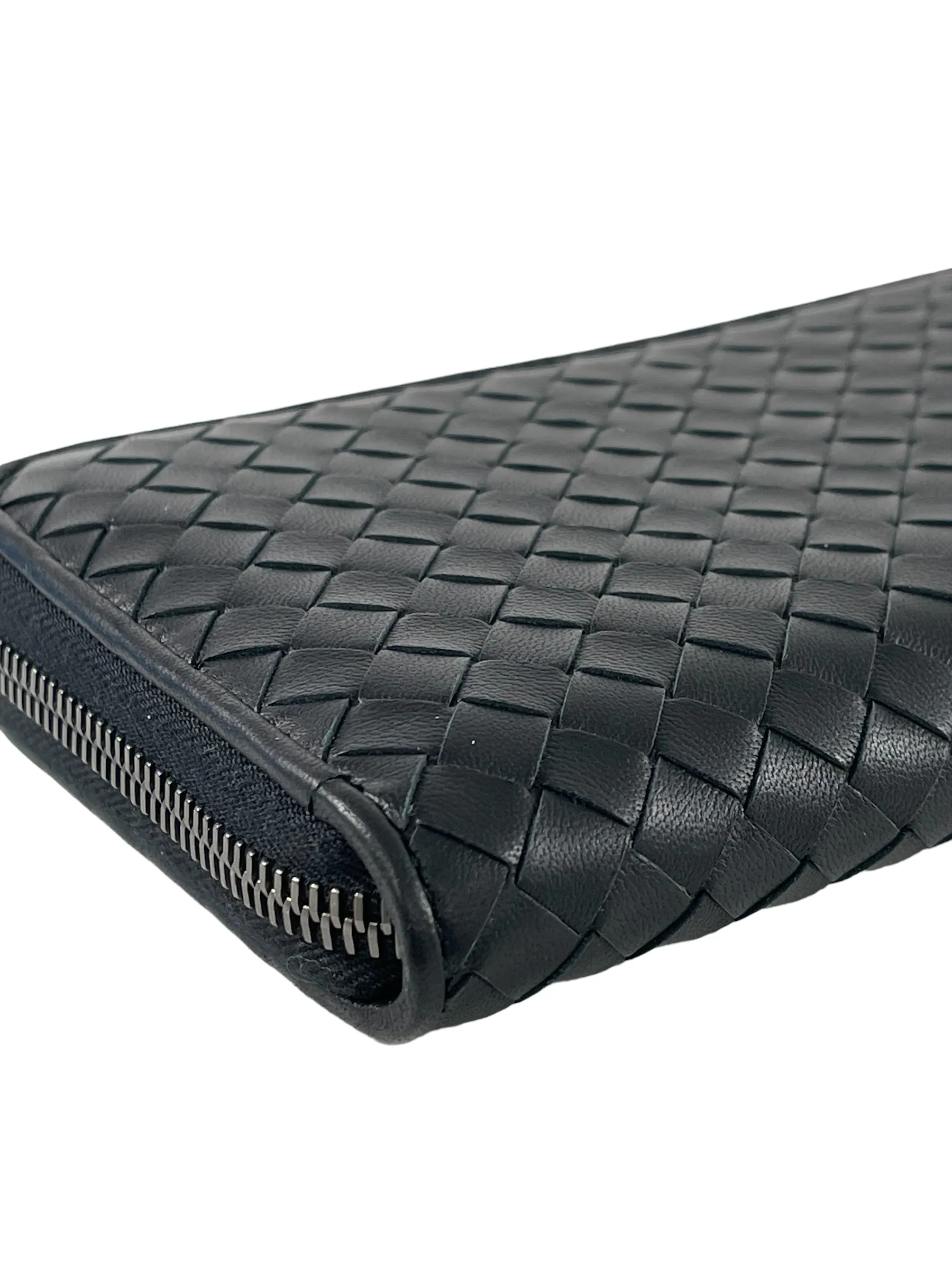 Bottega Veneta Black Woven Leather Wallet