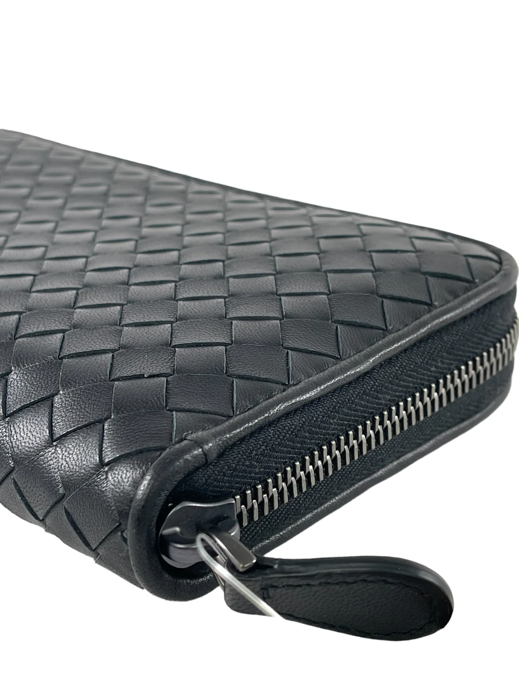 Bottega Veneta Black Woven Leather Wallet