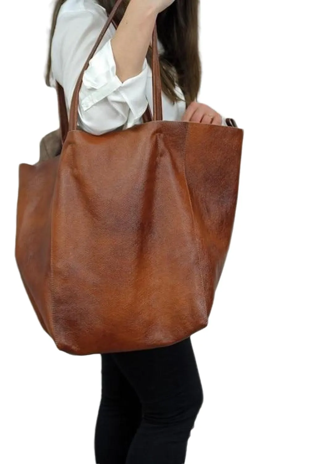 Casual Luxury Women's Over Large Soft Leather Tote Bags