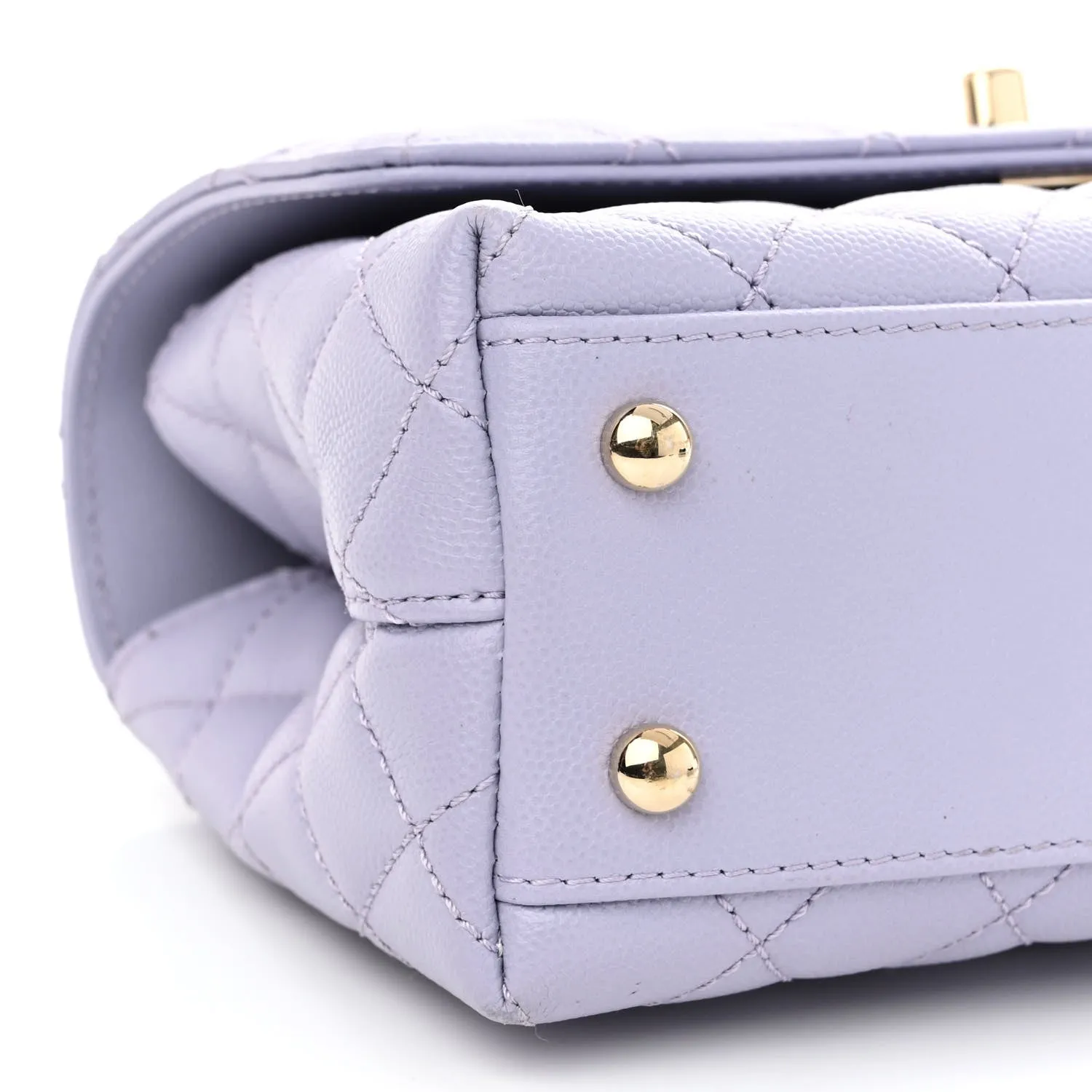 Caviar Quilted Mini Coco Handle Flap Light Purple