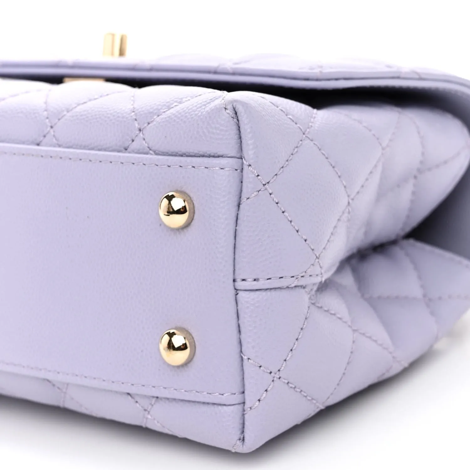 Caviar Quilted Mini Coco Handle Flap Light Purple