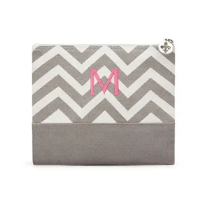 Chevron Cosmetic Bag - Gray