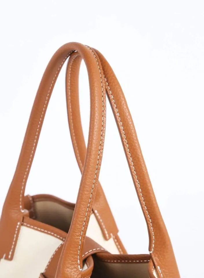 Classic Large Brown Two-handed Canvas Square Swing Bag - Wings Bag | ShoulderBag | Handbag