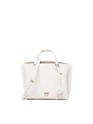 Classic White Leather Shopper Bag