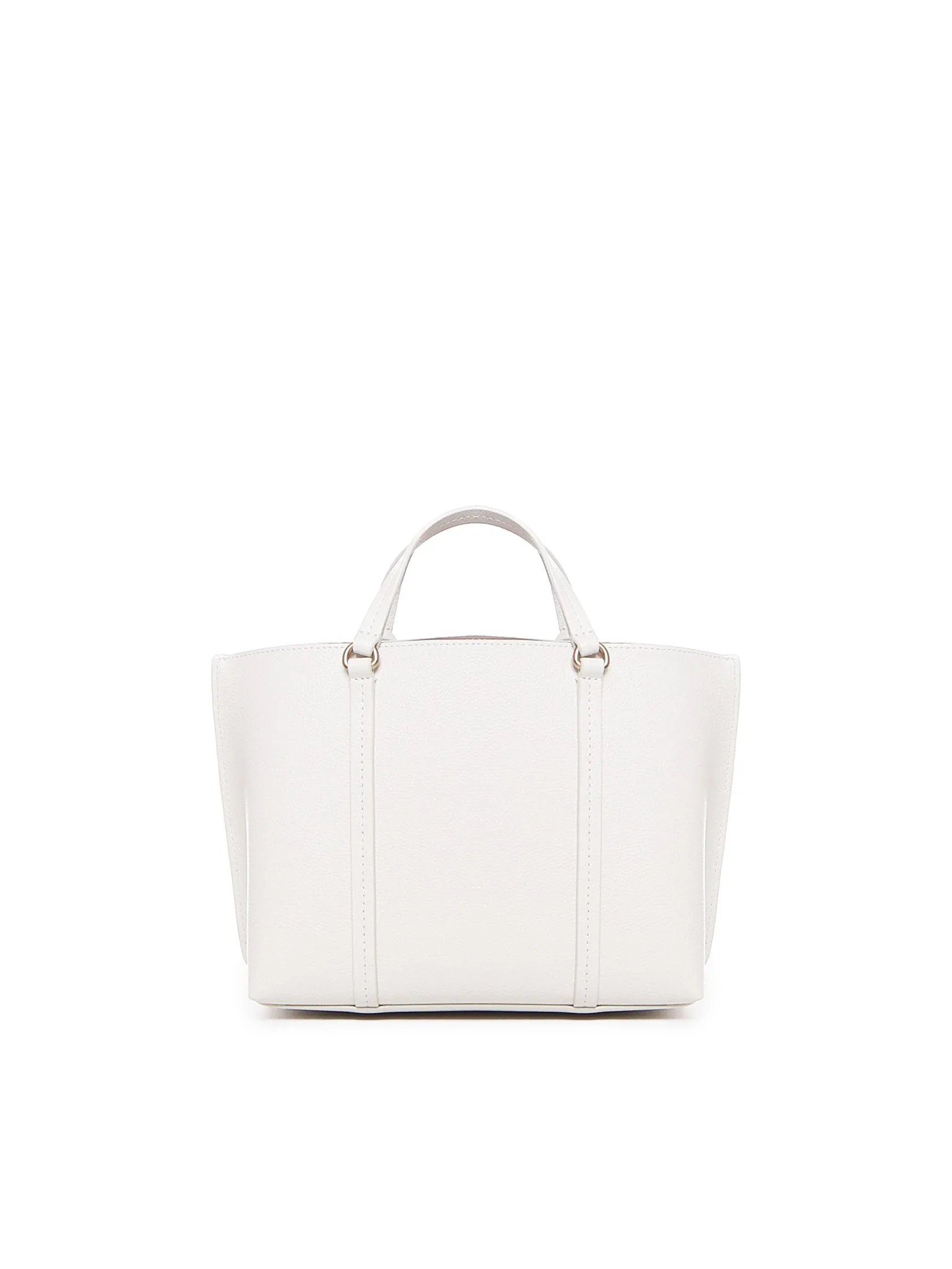 Classic White Leather Shopper Bag