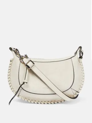 Cream suede moon bag