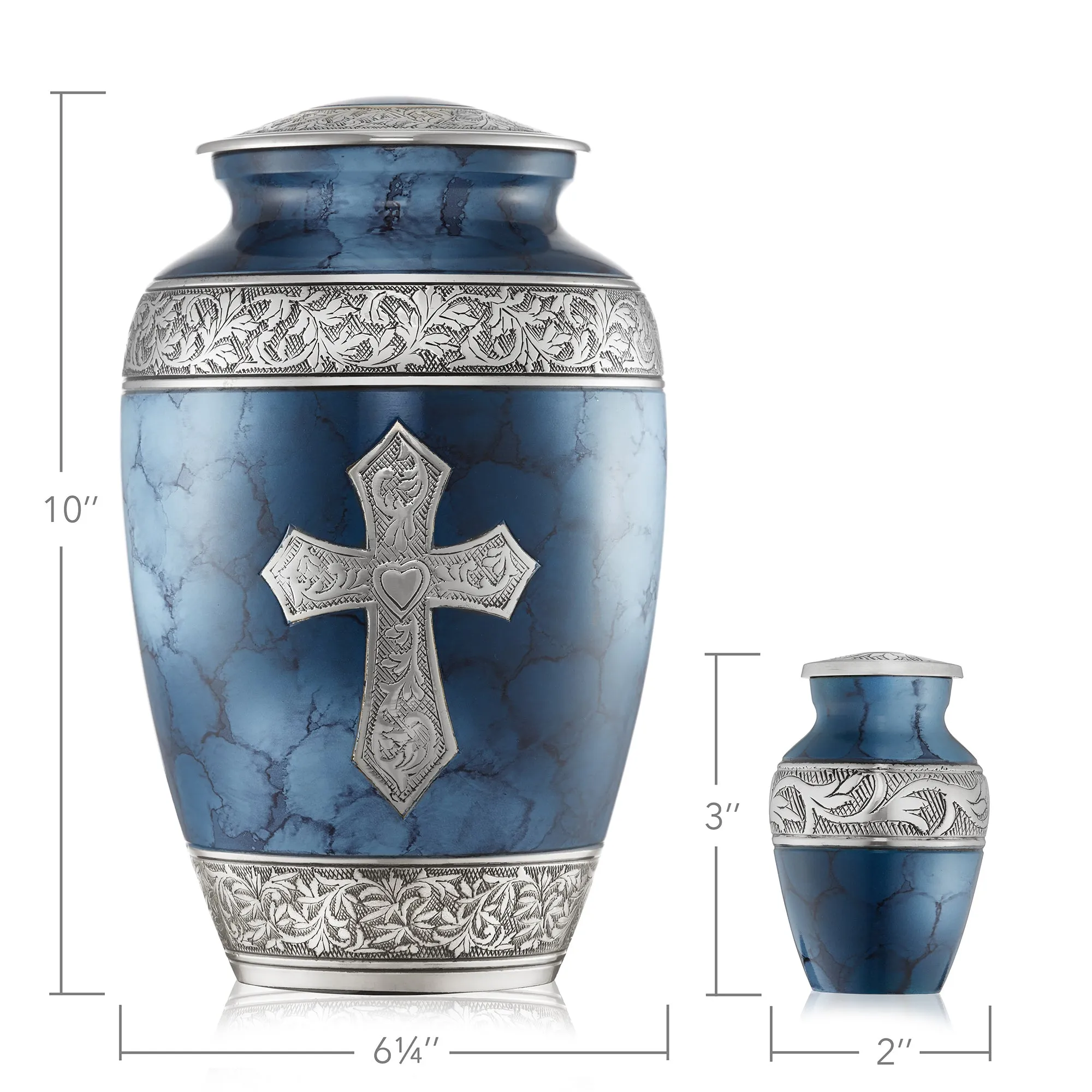 Cross Cremation Urns for Human Ashes - 1 Adult   4 Keepsake