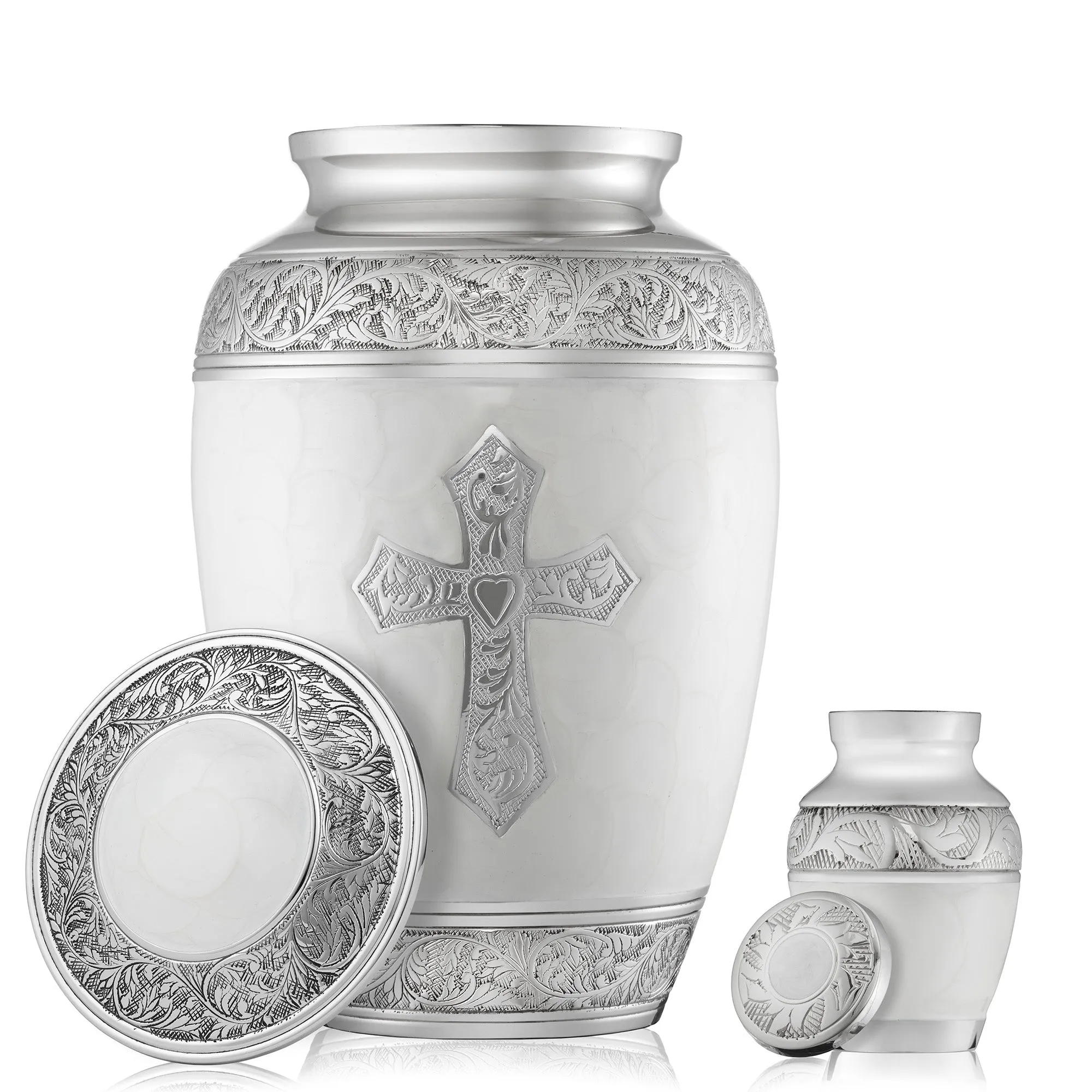 Cross Cremation Urns for Human Ashes - 1 Adult   4 Keepsake