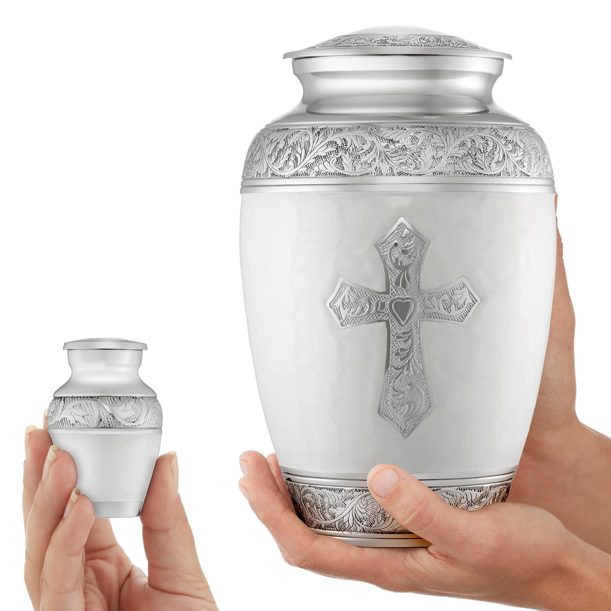 Cross Cremation Urns for Human Ashes - 1 Adult   4 Keepsake