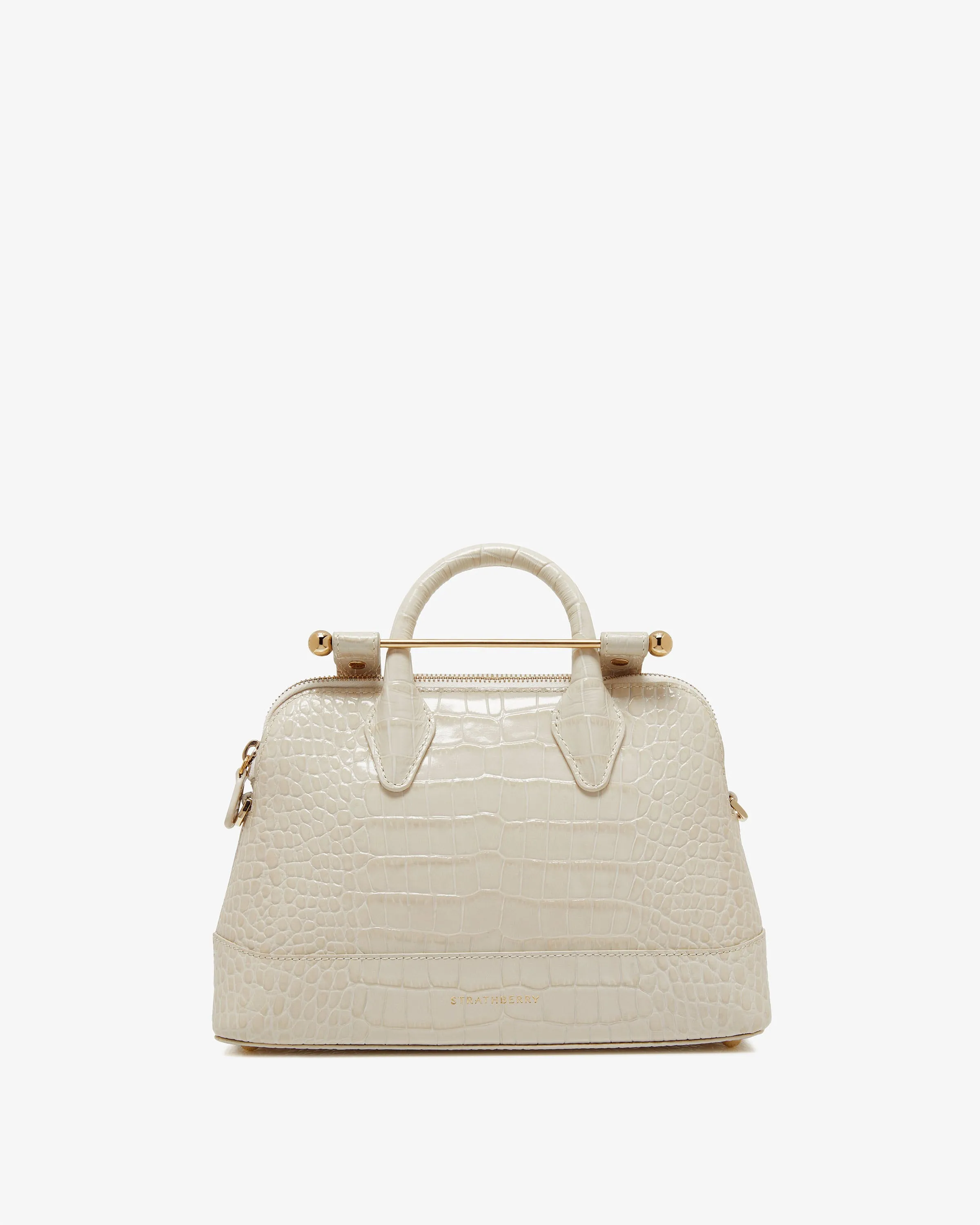 Dome Mini - Croc-Embossed Leather Vanilla