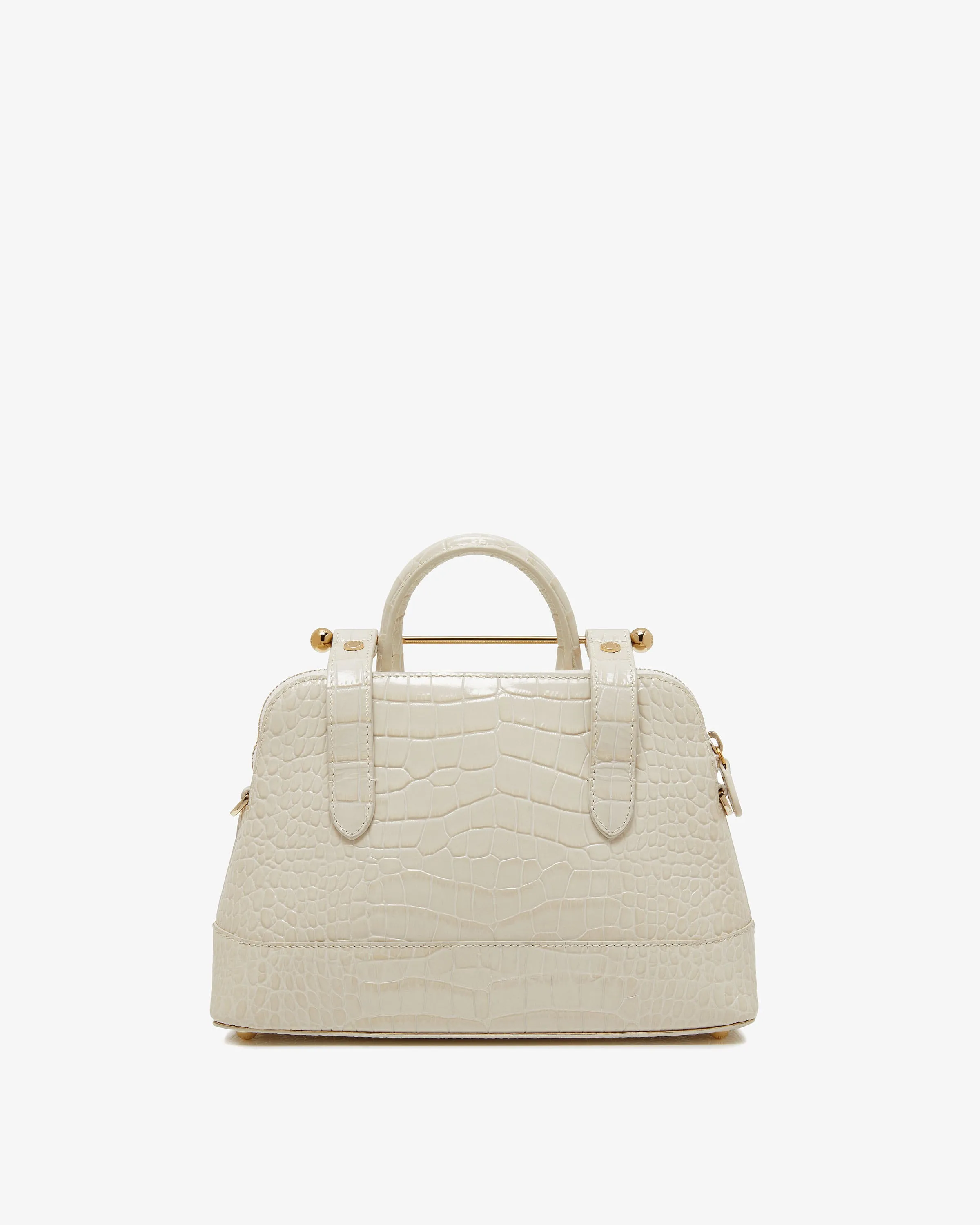 Dome Mini - Croc-Embossed Leather Vanilla