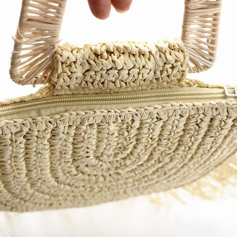 Fashion Tassel Woven Straw Bag