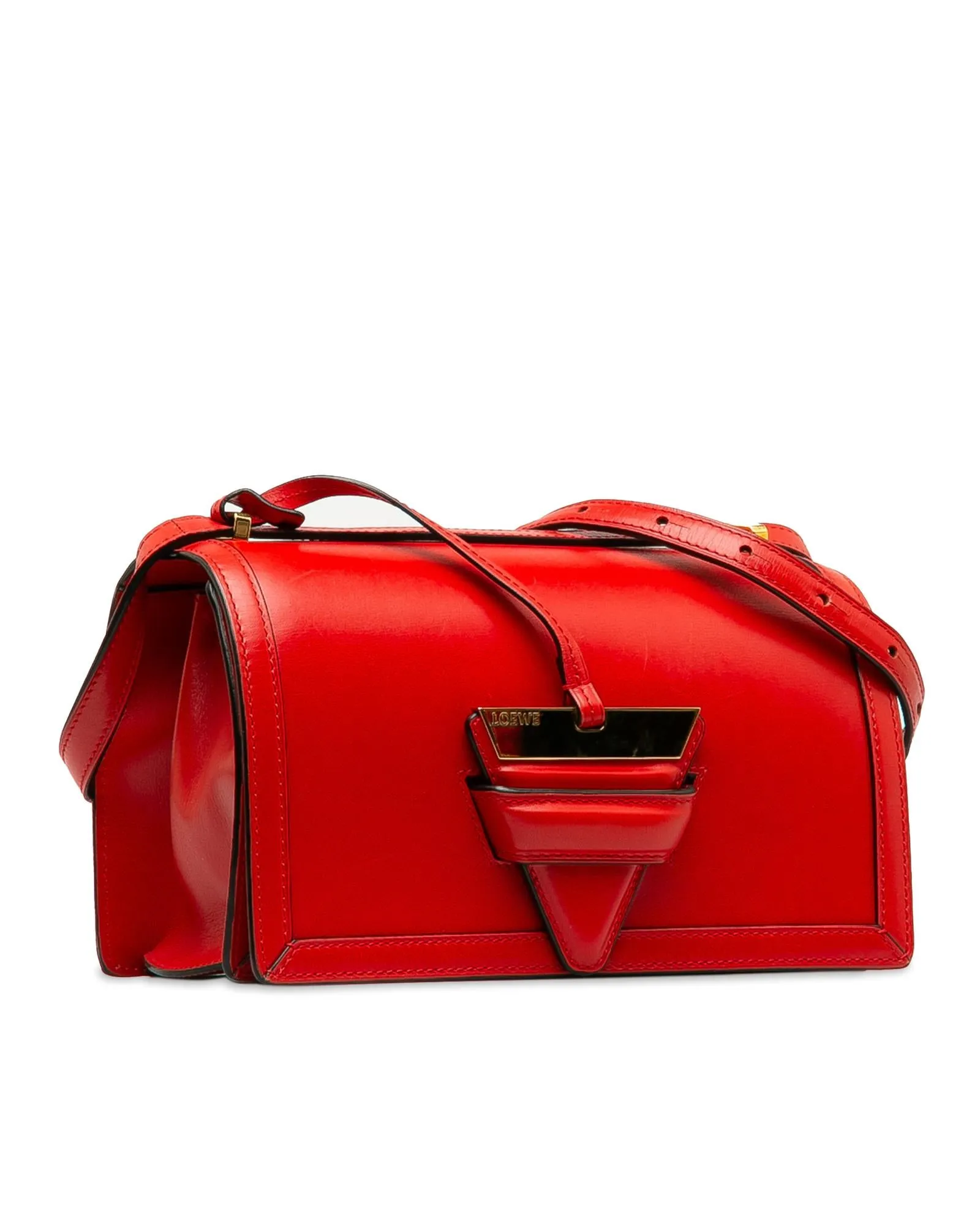 Flat Leather Flap Bag with Slip-Through Closure and Interior Compartments