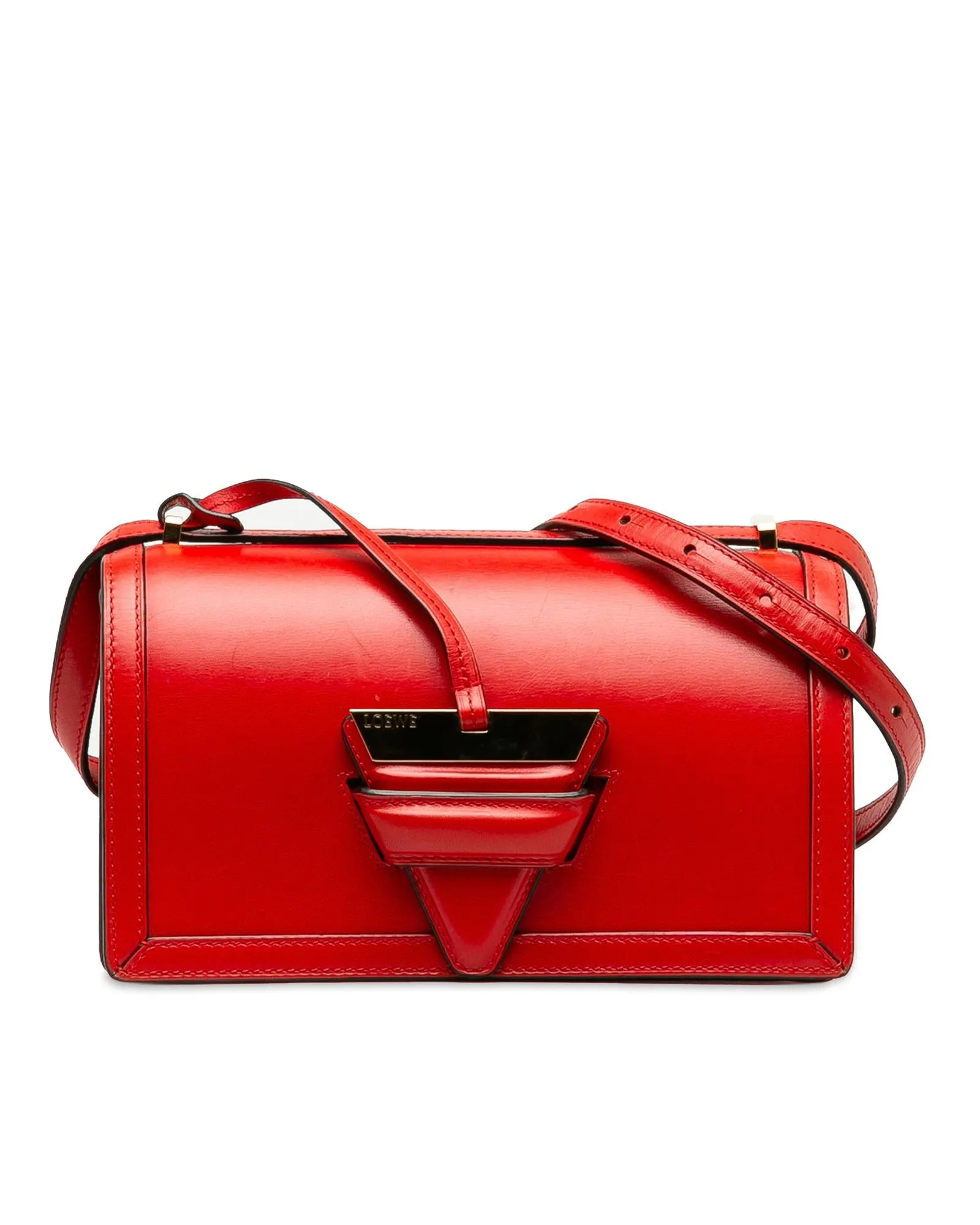 Flat Leather Flap Bag with Slip-Through Closure and Interior Compartments