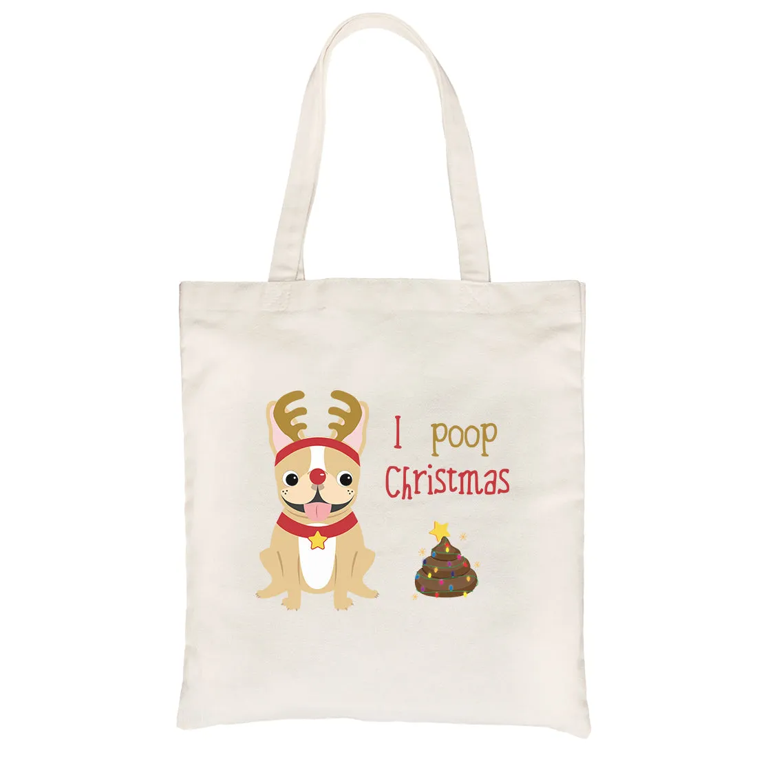 Frenchie Christmas Poop Canvas Bag