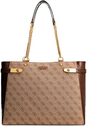 Guess The Zadie Shopper Bag In Lattee For Women