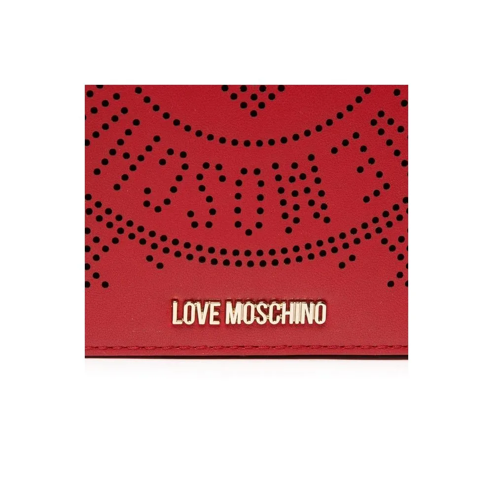 Love Moschino Chic Pink Crossbody Bag with Silver Accents