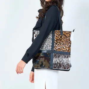 Mixed animal print tote bags wholesale