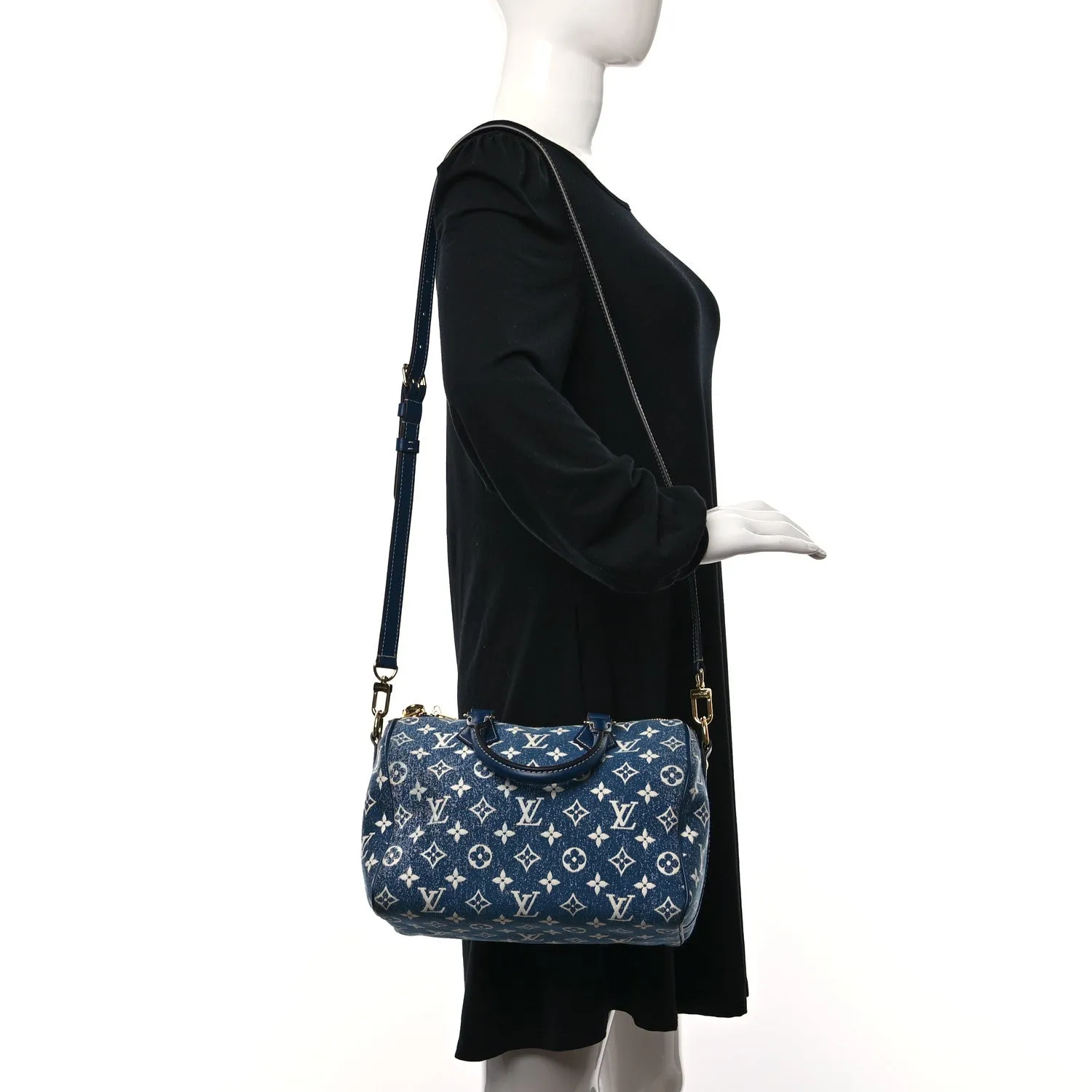 Monogram Jacquard Denim Speedy Bandouliere 25 Blue