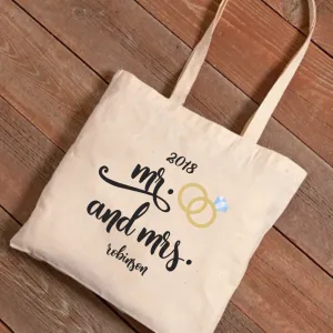 Mr. & Mrs. Wedding Rings Canvas Tote Bag