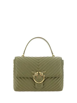 PINKO Emerald Elegance Calf Leather Handbag