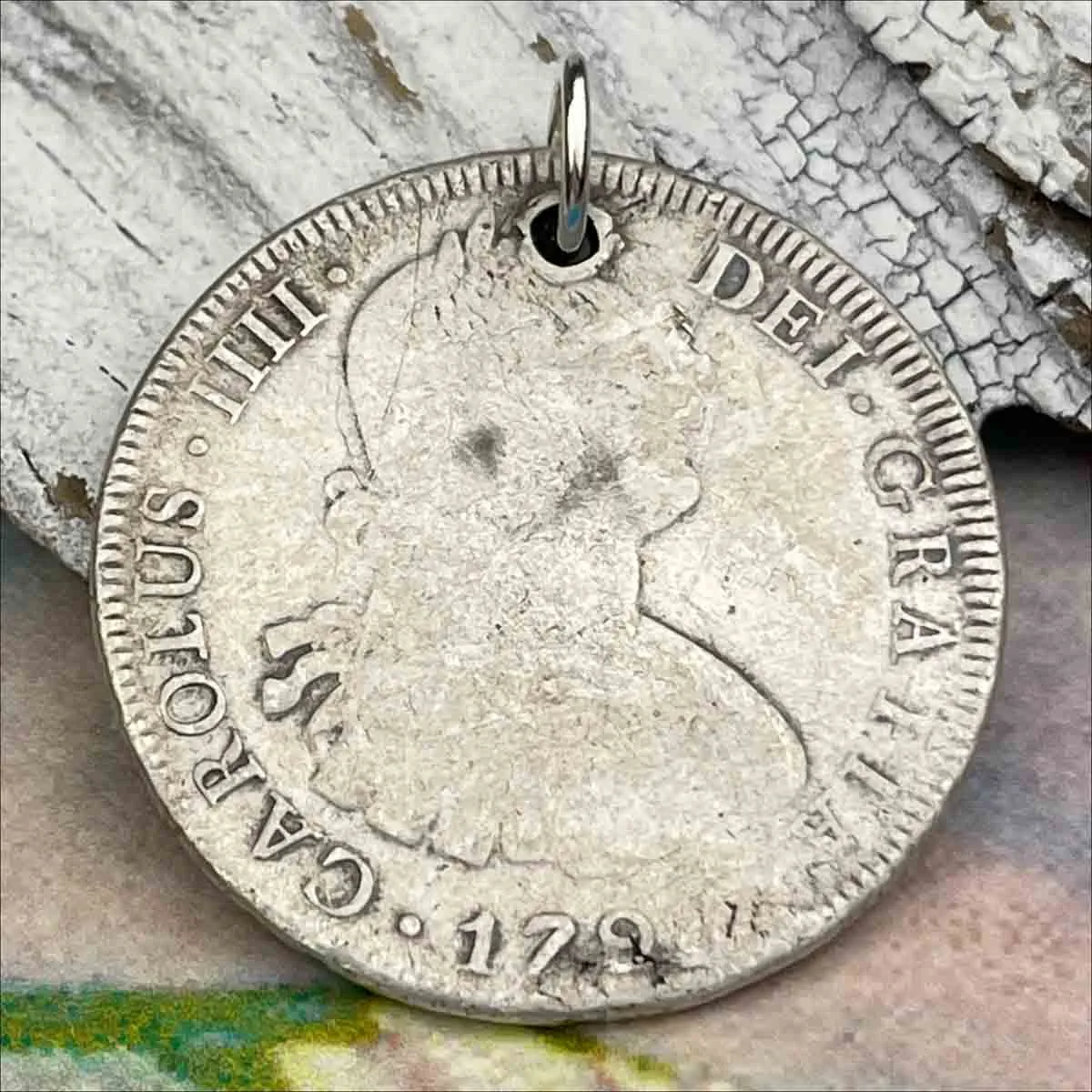 Pirate Chic Silver 8 Reale Spanish Portrait Dollar Dated 1797 - the Legendary "Piece of Eight" Pendant | Artifact #8888