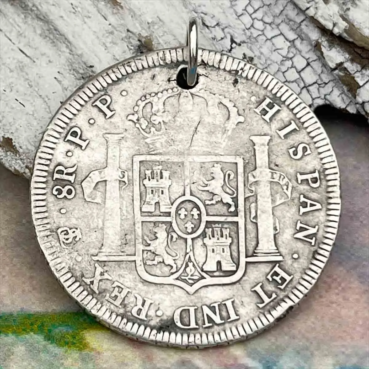 Pirate Chic Silver 8 Reale Spanish Portrait Dollar Dated 1797 - the Legendary "Piece of Eight" Pendant | Artifact #8888