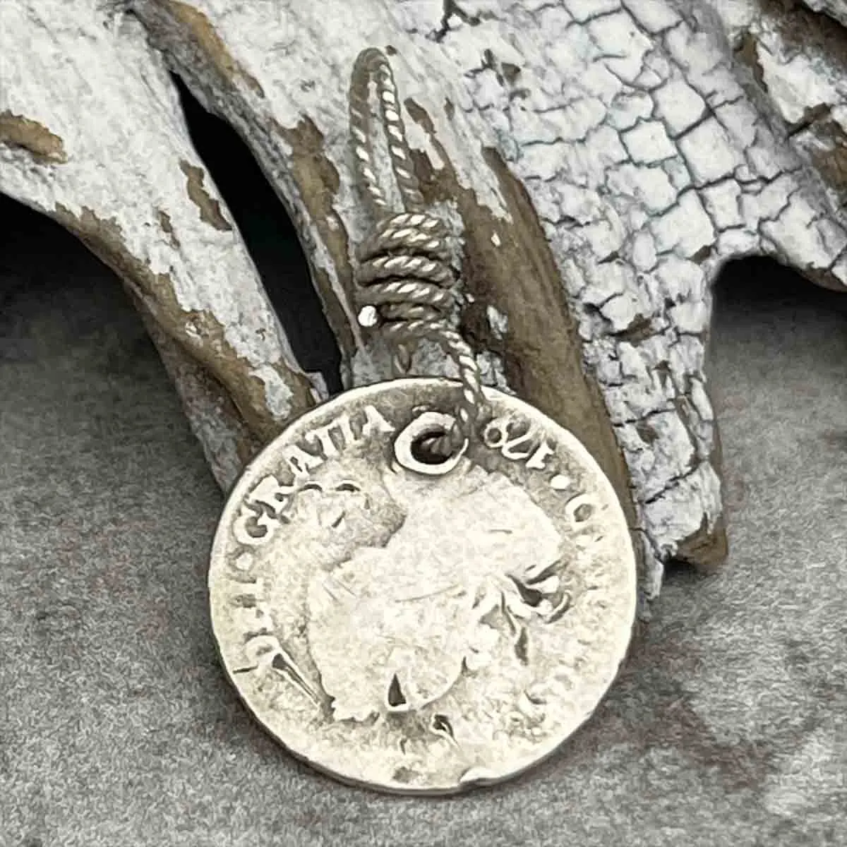 Pirate Chic Silver Half Reale Spanish Portrait Dollar Dated 1790 - the Legendary "Piece of Eight" Pendant | Artifact #8832