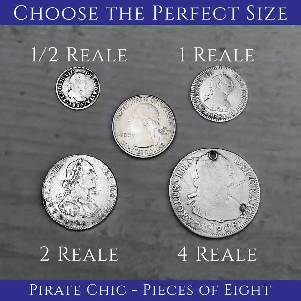 Pirate Chic Silver Half Reale Spanish Portrait Dollar Dated 1790 - the Legendary "Piece of Eight" Pendant | Artifact #8832