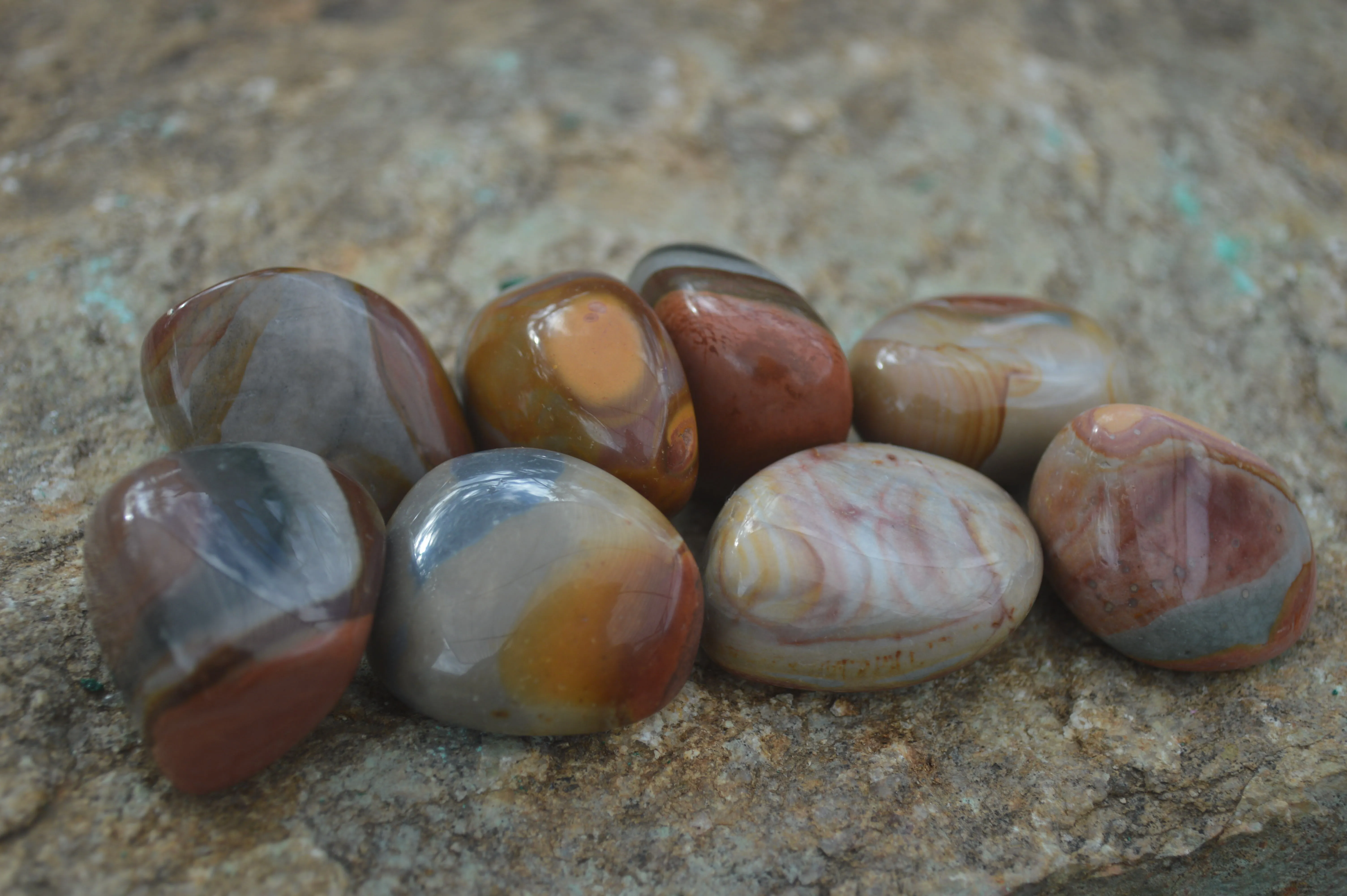 Polished Small Polychrome Jasper (Picasso Jasper) Tumble Stones  - Sold per 1 kg - From Madagascar