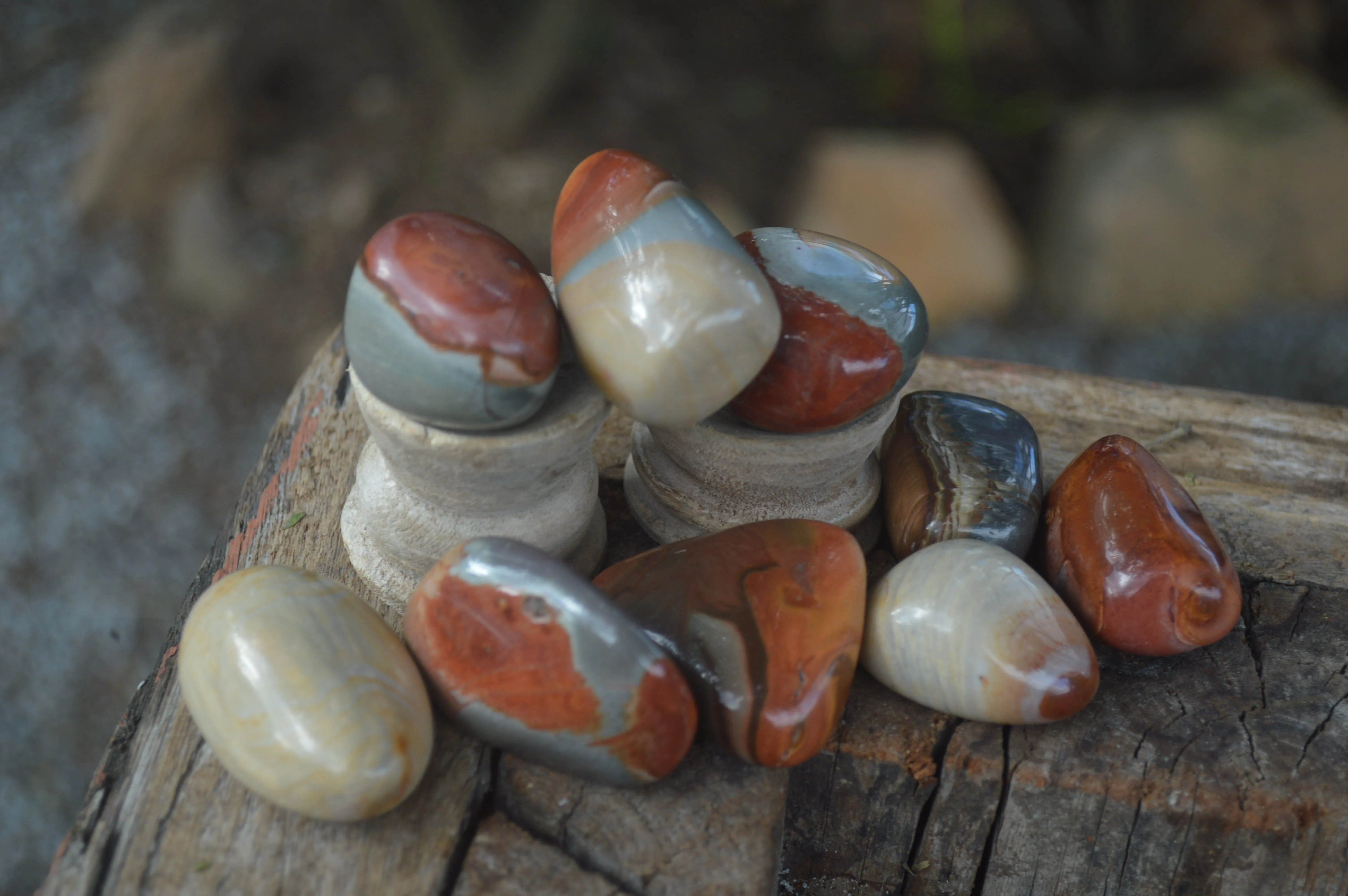 Polished Small Polychrome Jasper (Picasso Jasper) Tumble Stones  - Sold per 1 kg - From Madagascar